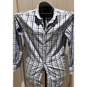 Tattersall London Long Sleeve Shirt Check 100% Cotton  15 32/35